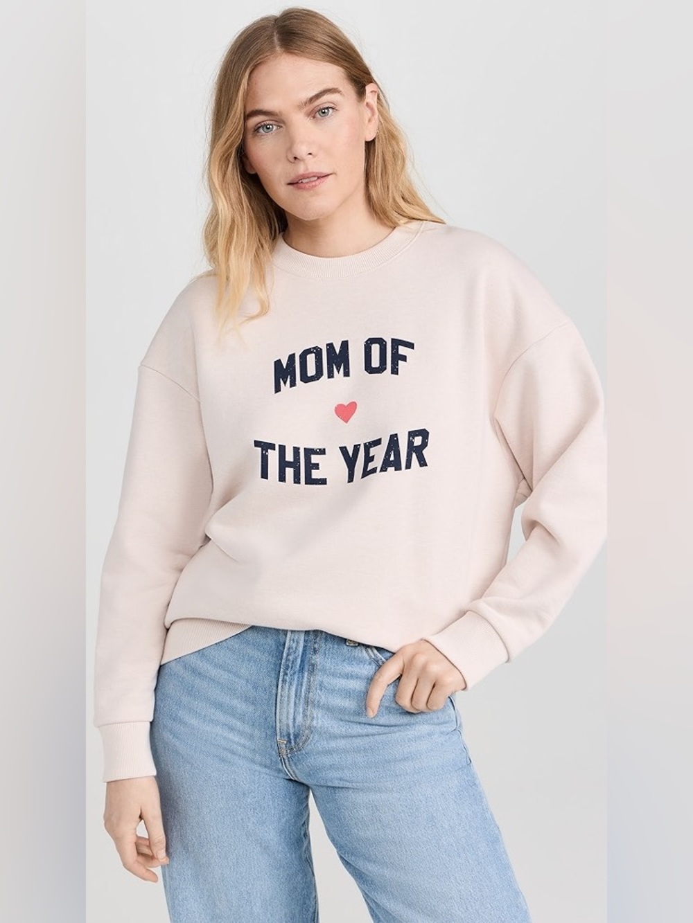 Favorite Daughter Light Pink "Mom of the Year" Graphic Sweatshirt
